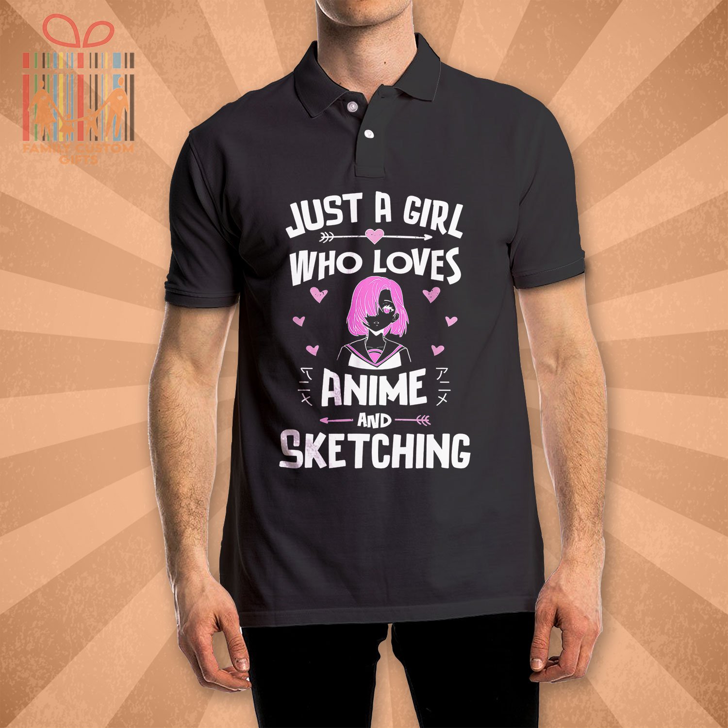 Anime And Sketching Polo Shirts For Girls Women