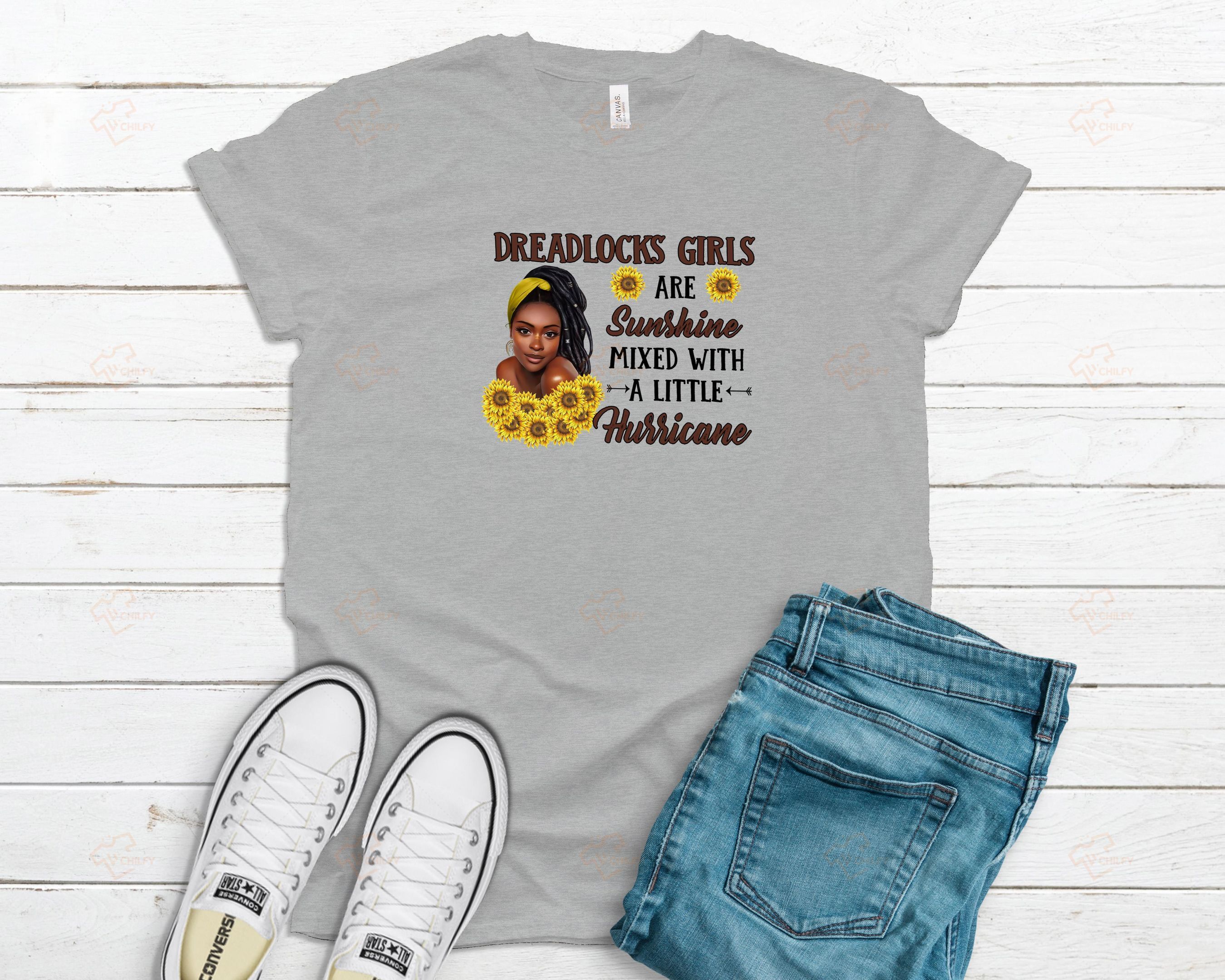 Dreadlocks girls are sunshine mixed with a little hurricane shirt, black girl shirt
