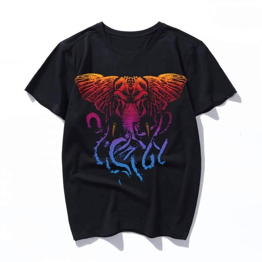 retro elephant cthulhu 2019 Summer Cotton Men T-Shirt T Shirt Printed tshirt Mens Womens Short Sleeve Casual Tops Tee