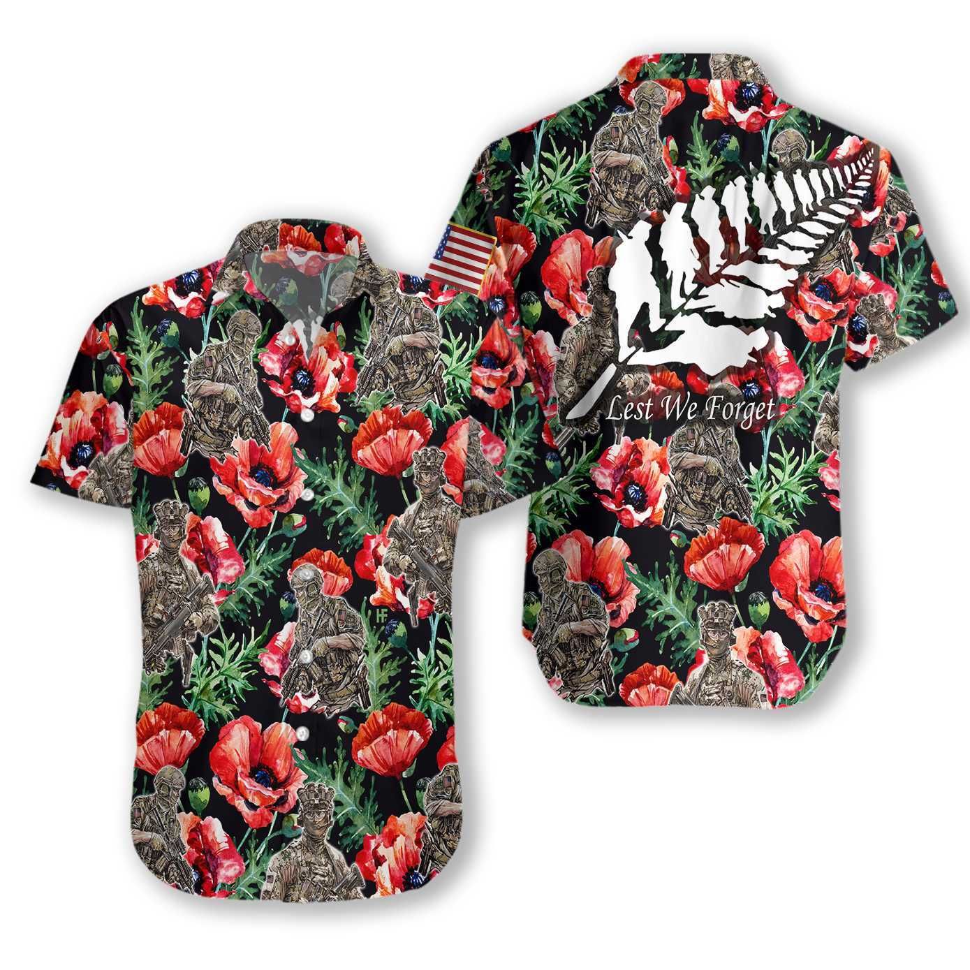 Veteran Less We Forget Ez12 1812 Hawaiian Shirt