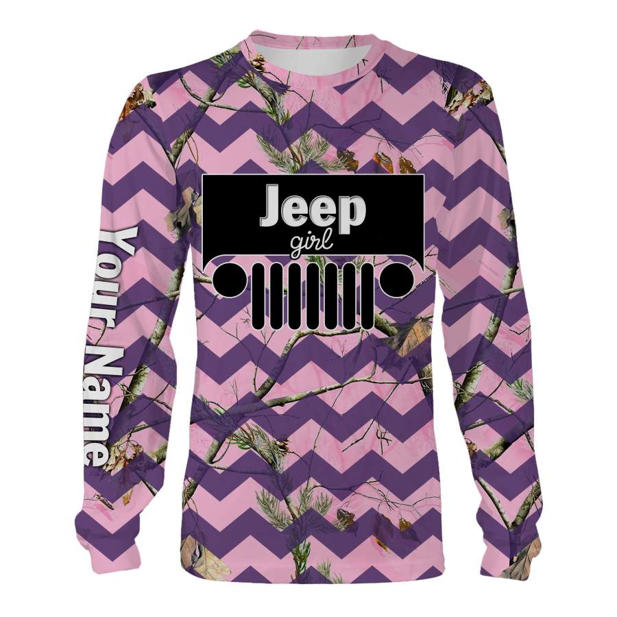 Personalized Jeep girl Jeep Shirts pink camo girl All over print Shirts for women, ladies – IPH2344