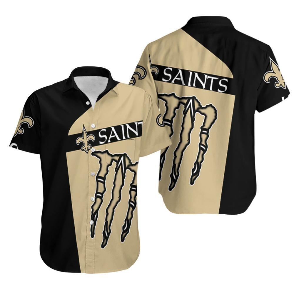 Beach Shirt Monster Energy New Orleans Saints Hawaiian Shirt