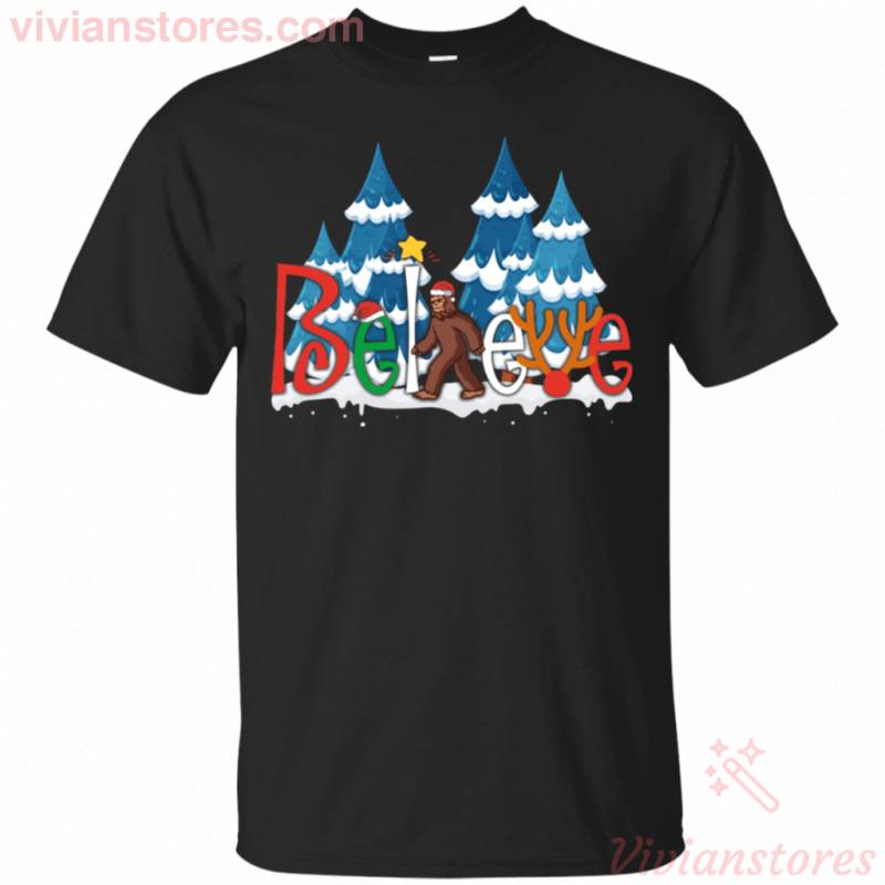 Download Believe Bigfoot Santa Christmas T-Shirt | Cityshirts