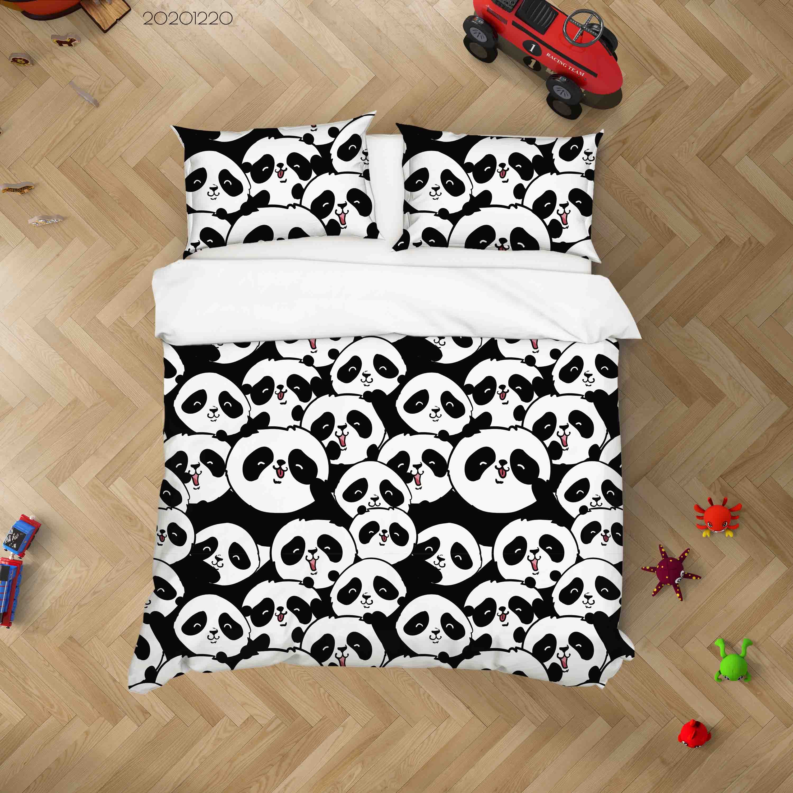 3D Hand Drawn Animal Panda Quilt Cover Set Bedding Set Duvet Cover Pillowcases 61