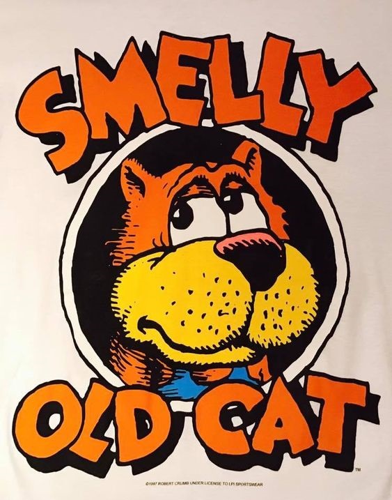 R  Crumb Trading Cards Smelly Old Cat Shirt Outfit