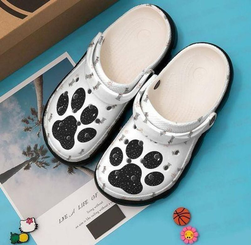 Dogs Paw Prints Bling Bling Personalized 202 Gift For Lover Rubber clog Shoes Comfy Footwear