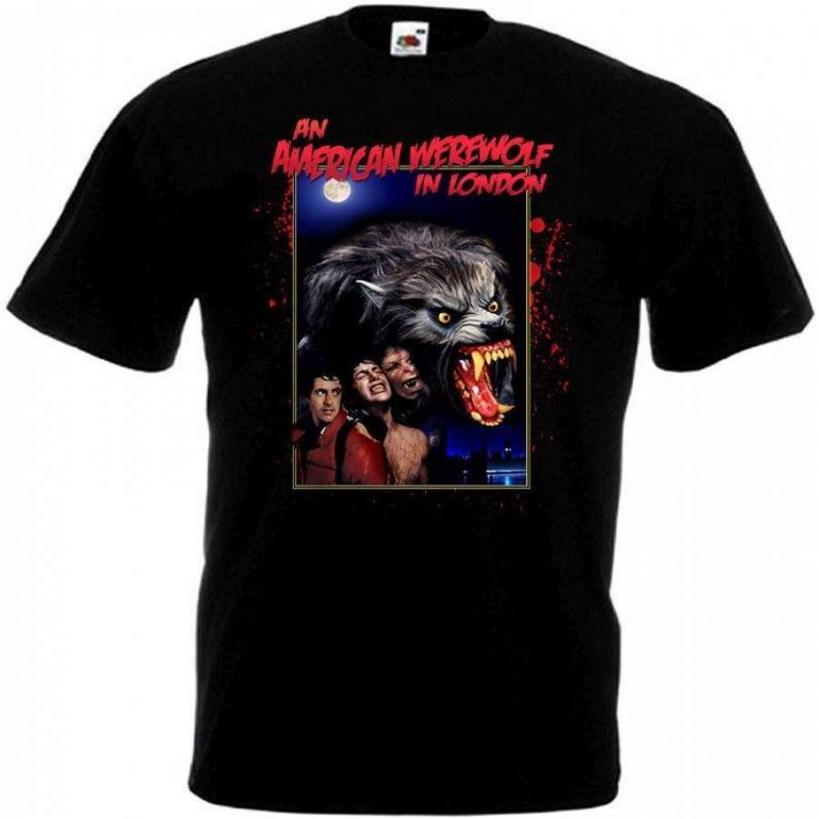 An American Werewolf In London V.1 T Shirt Black Movie Poster All Sizes S-5Xl