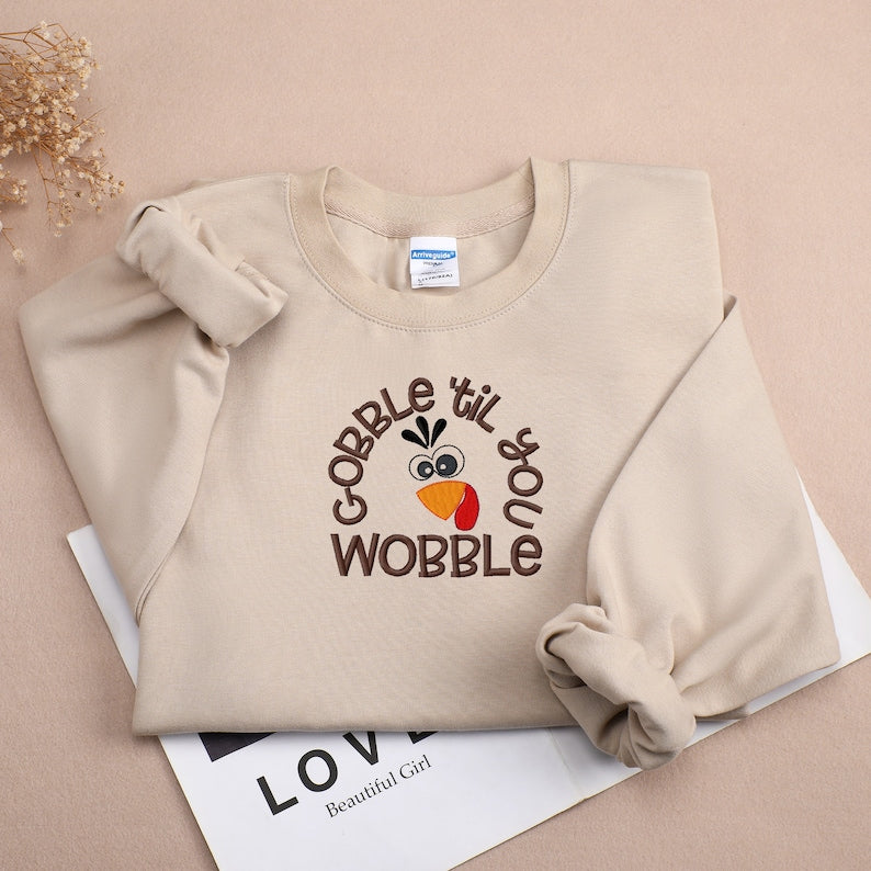 Thanksgiving Chicken Halloween Embroidered Sweatshirt 2D Crewneck Sweatshirt All Over Print Sweatshirt For Women Sweatshirt For Men Sws3198