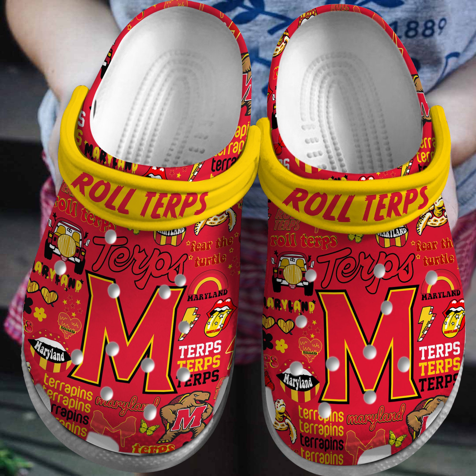 Maryland Terrapins NCAA Sport Crocss Crocband Clogs Shoes Comfortable For Men Women and Kids