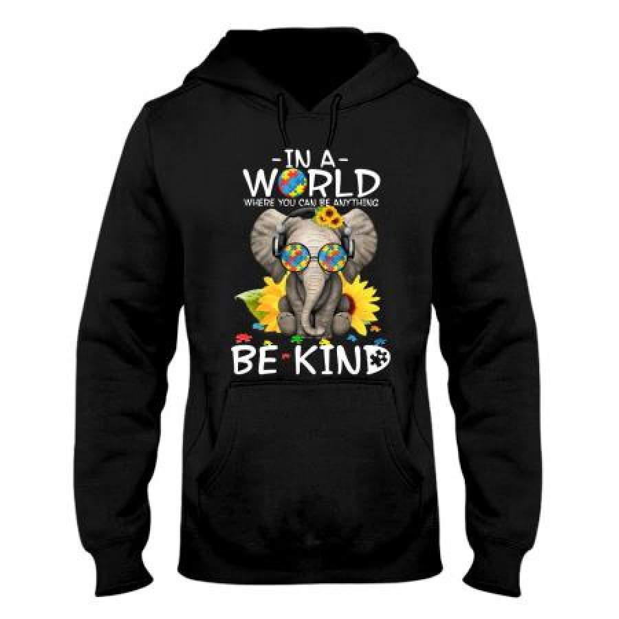 Family Panda Be kind elephant autism awareness hoodie GST