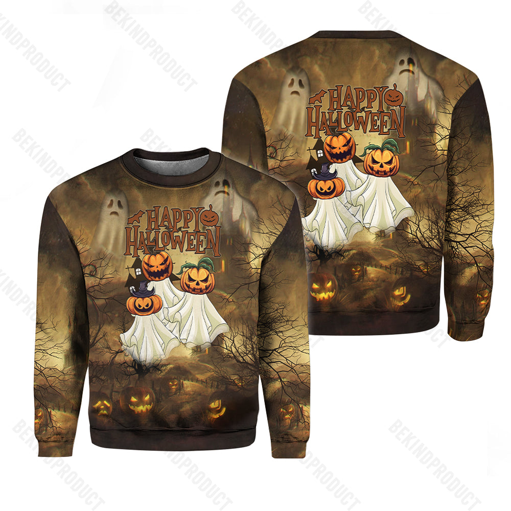 Halloween Eww People Pumpkin Ghost Crewneck Sweatshirt All Over Print Sweatshirt For Men & Women