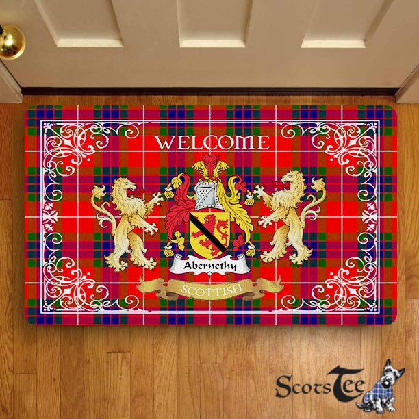 Scotstee Shop Tartan Door Mat The Family Abernethy Scottish Plaid Doormat, Welcome Mat, Christmas Door Mat