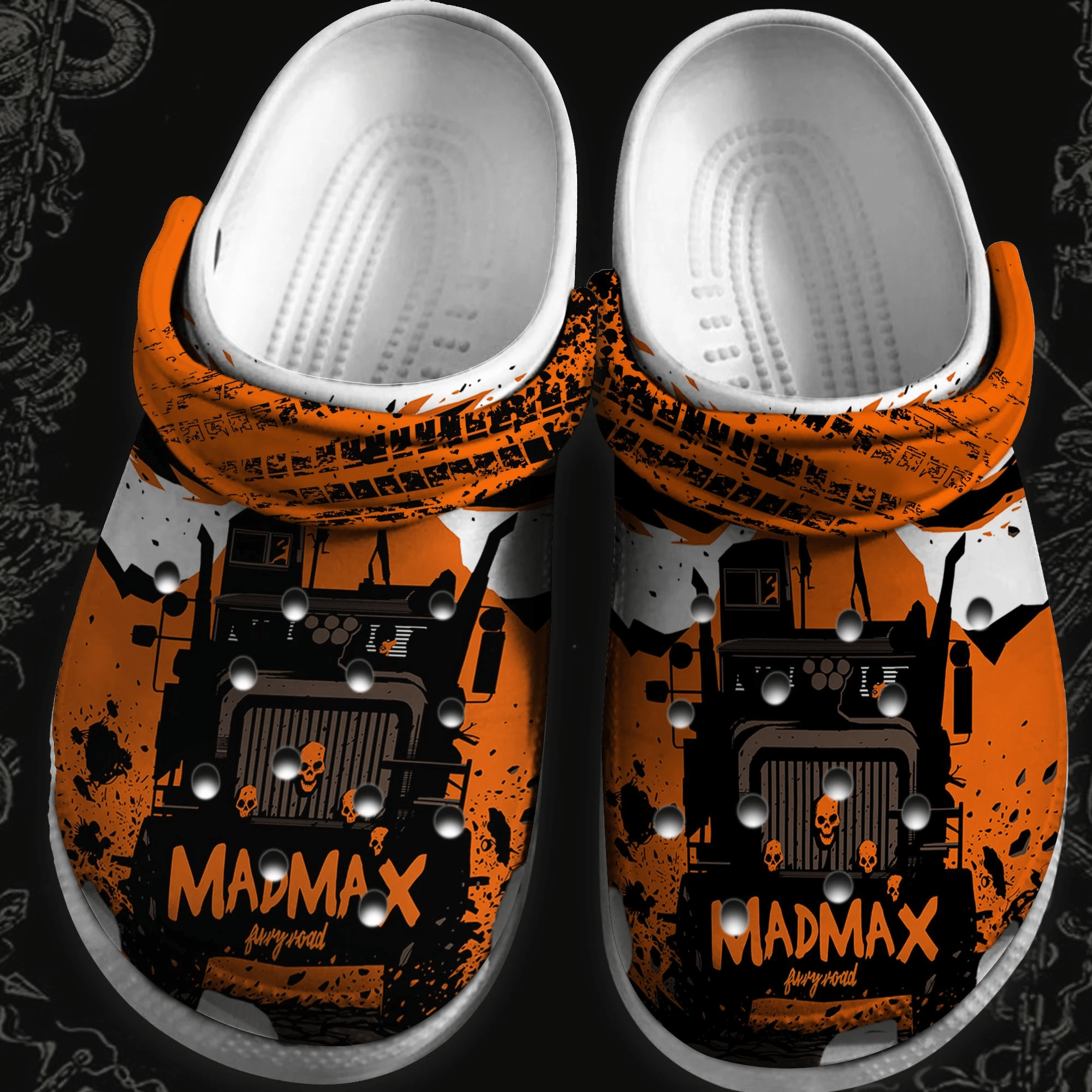 Trucker Rider Monster Skull Tattoo Men Clogs Shoes – Clogs Clogbland Clog Birthday Gift For Man Boy Father Son