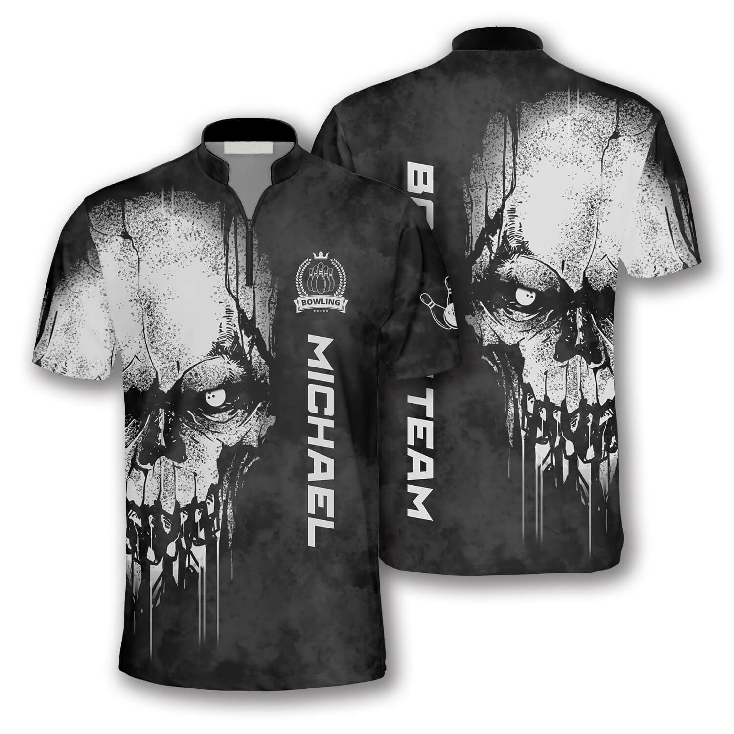 1000 Years Mummies Custom Bowling Jerseys For Men, Personalized Bowling Skull Shirt, Gift For Bowler