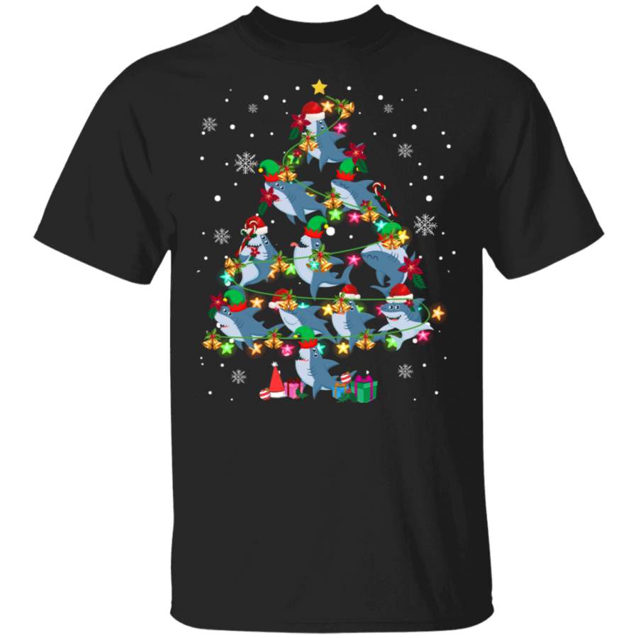 Shark Christmas Tree Funny Elf Shark Lover X-mas Gifts Christmas T-Shirt