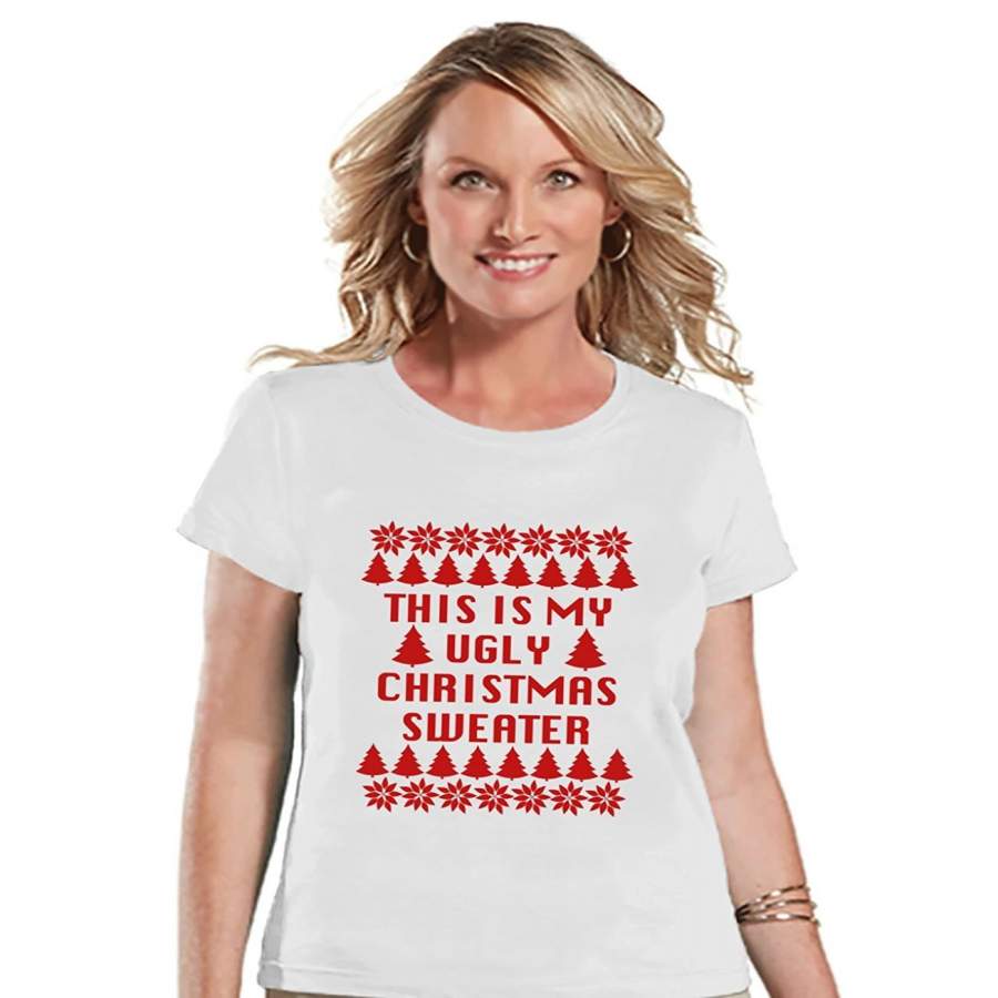 7 ate 9 Apparel Womens My Ugly Christmas Sweater T-shirt