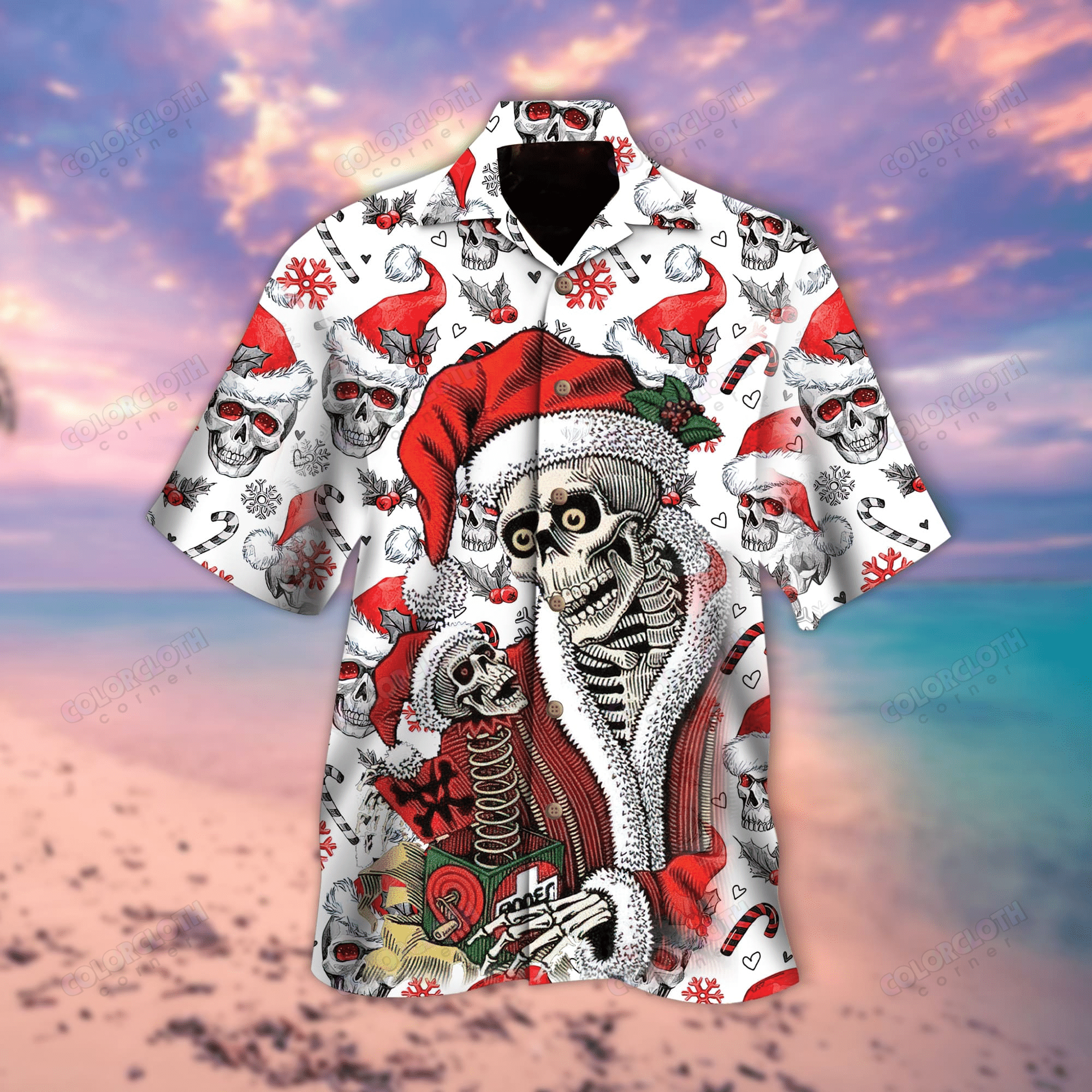 Christmas Skull Santa Claus Hawaii Ha3856