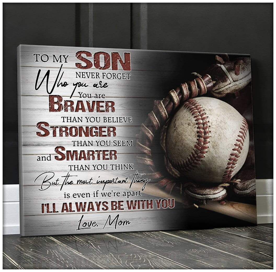 Canvas – Baseball – To My Son – Ill Always Be With You Gift For Family, Wall Art Decor, Canvas Print, Home Decor