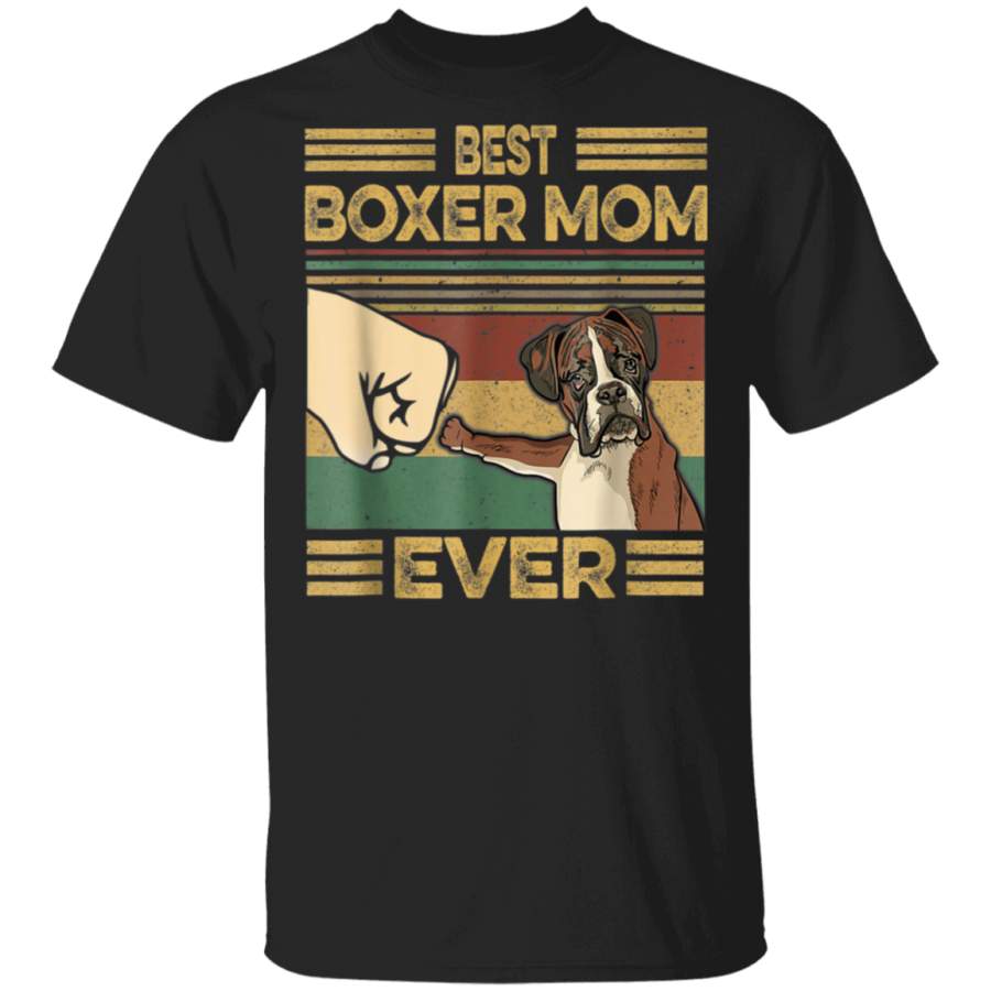 Vintage Best Boxer Mom Ever Dog Lover for Mothers Day Gift Tshirt