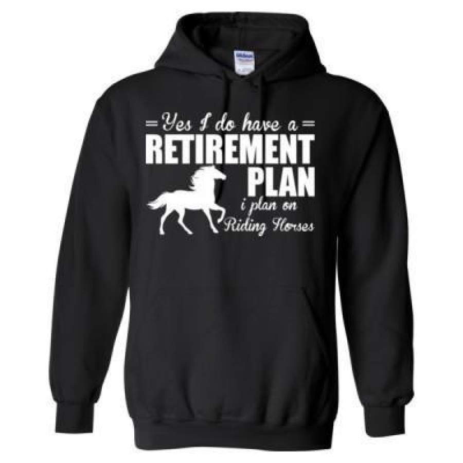 AGR Yes I Do Have A Retirement Plan I Plan On Riding Horses – Heavy Blend™ Hooded Sweatshirt