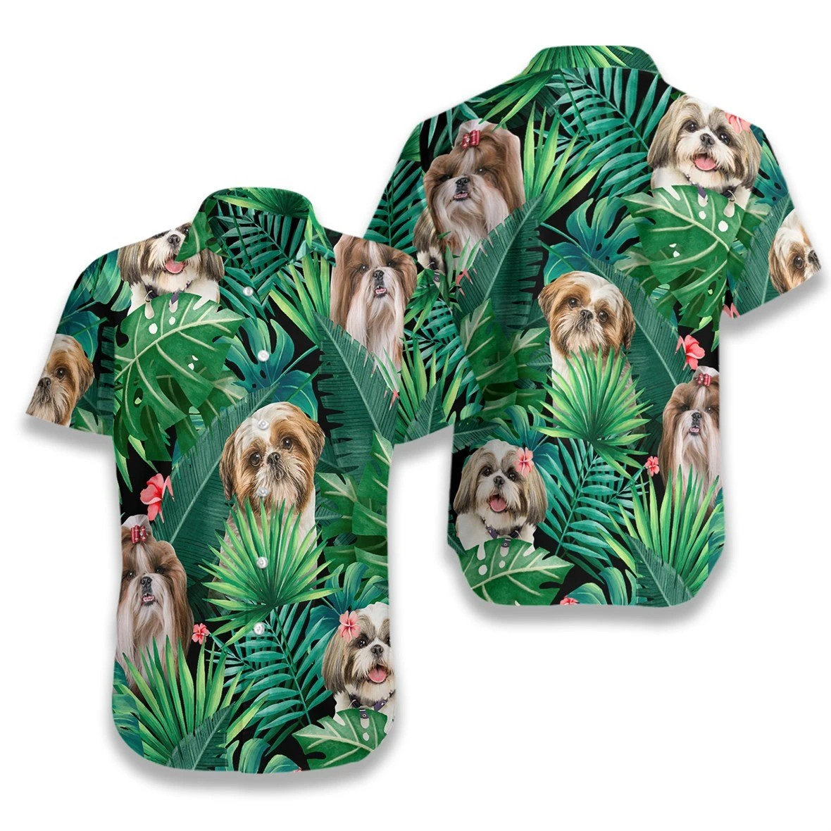 Tropical Shih Tzu Hawaii Shirt Unisex Adult Ha15936