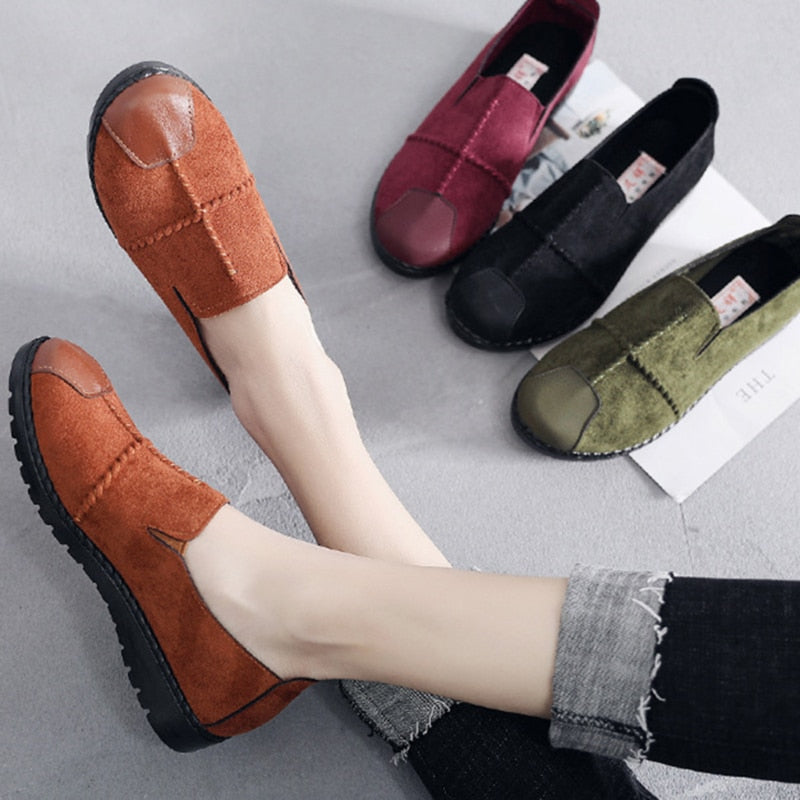 Microdeer 2022 Plus Size 36-43 Women Flats Shoes 2020 Loafers Candy Color Slip On Flat Shoes Comfortable Ladies Shoes