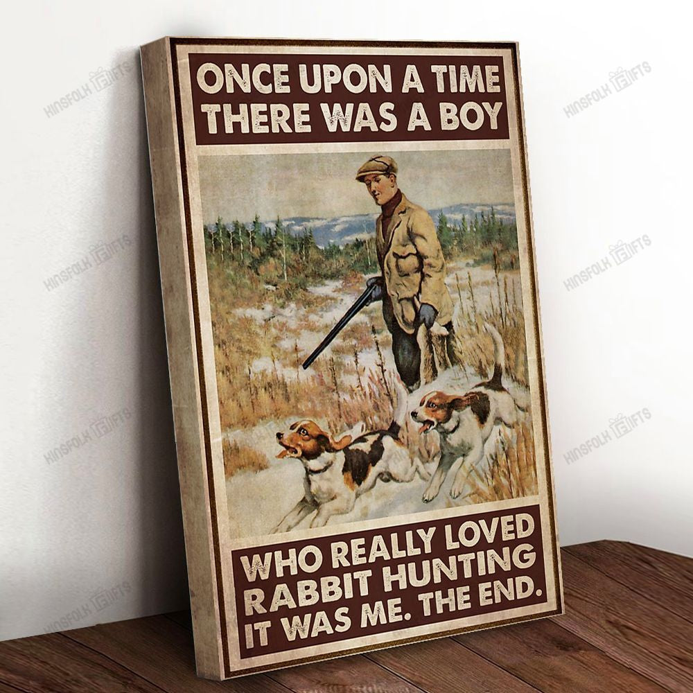 Boy Loved Rabbit Hunting Canvas Poster Wall Art, Poster Print, Canvas Print Wall Decor