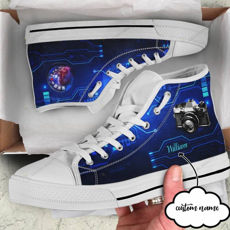 Camera High Top Shoes Custom Name 096 T2PTHT0002