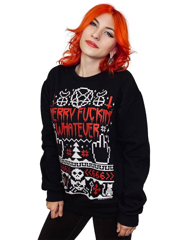 Women’S Merry Fuckin’ Whatever Ugly Christmas Sweatshirt By Too Fast