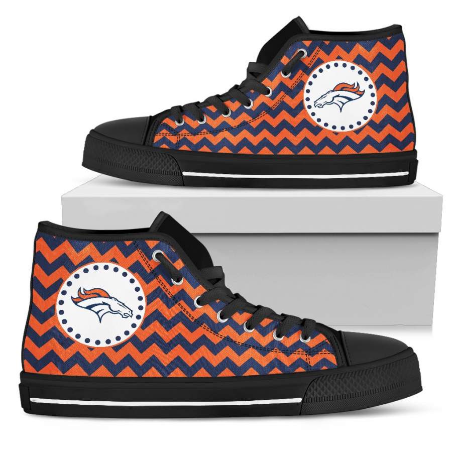 Chevron Broncos Denver Broncos High Top Shoes