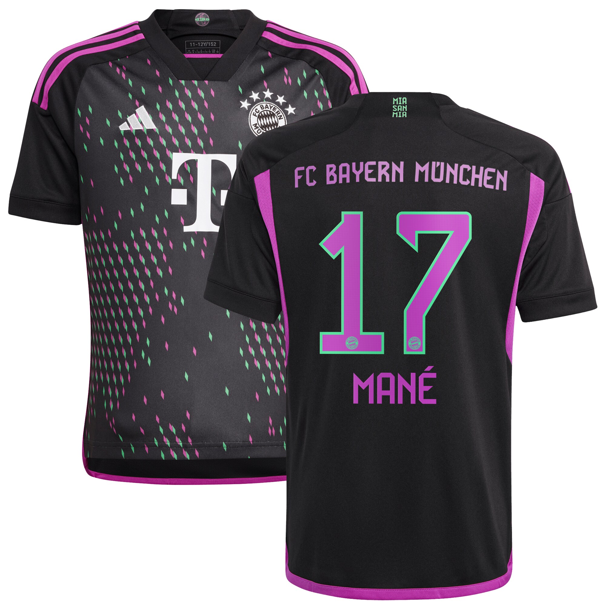 Sadio Mané Bayern Munich Youth 2023/24 Away Replica Player Jersey – Black