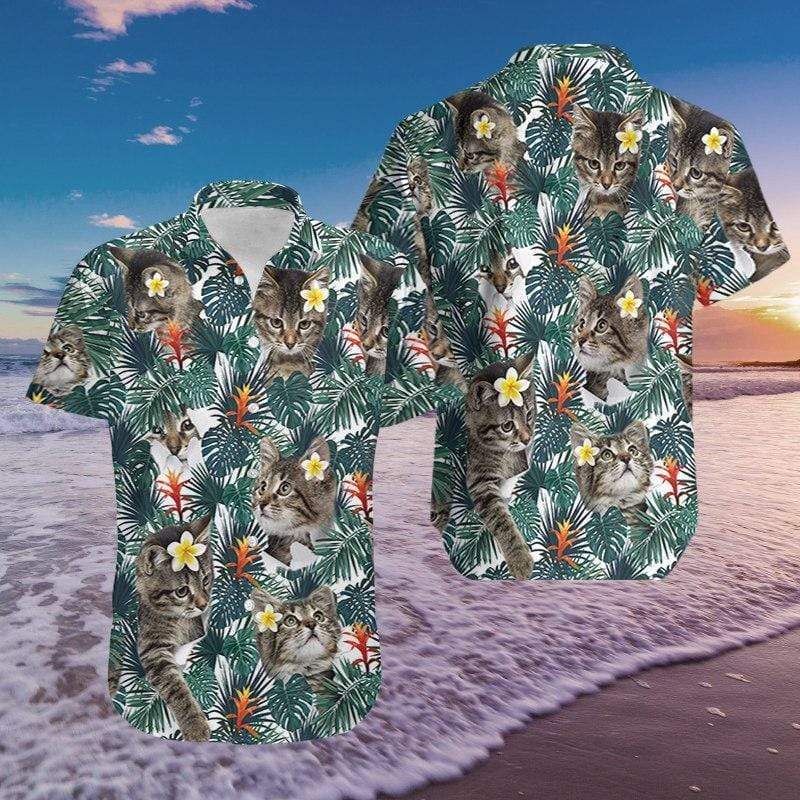 Cute Little Cat Tropical Hawaii Shirt Ha24756