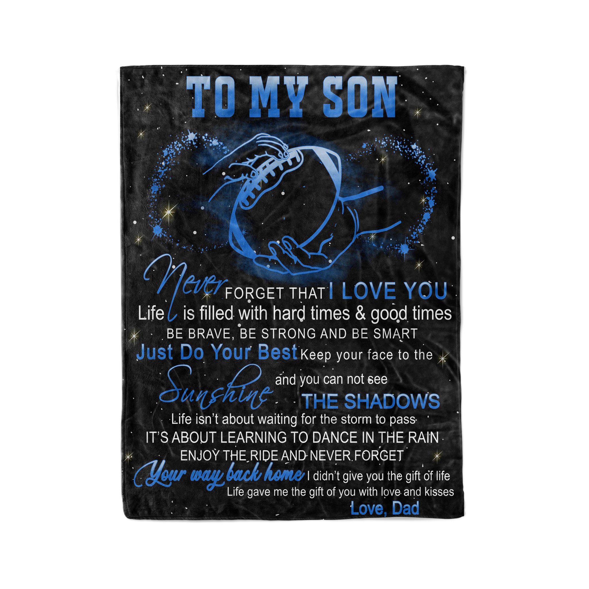 Fleece American football Blanket never forget that I love you