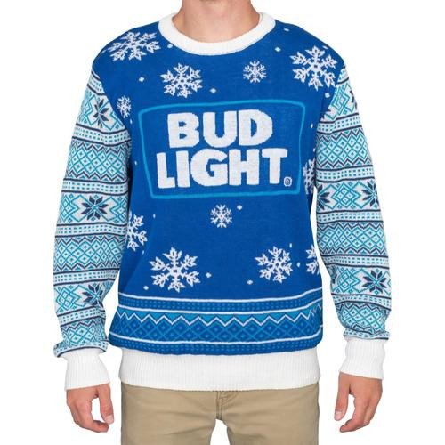 Bud Light Beer Logo Ugly Christmas Sweater 2021 For Women Men Couple Family Funny Cute Plus Size