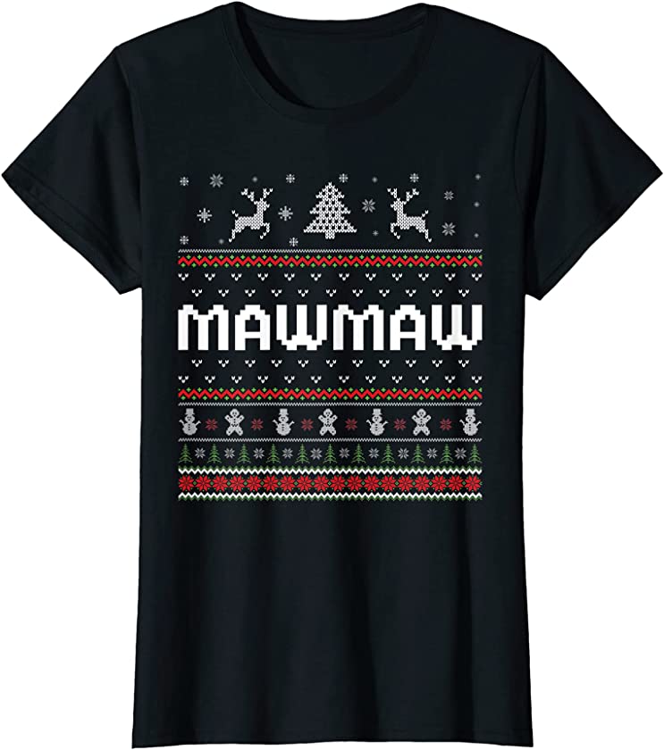 Womens Mawmaw Ugly Holiday Party Matching Ugly Christmas Sweater T-Shirt