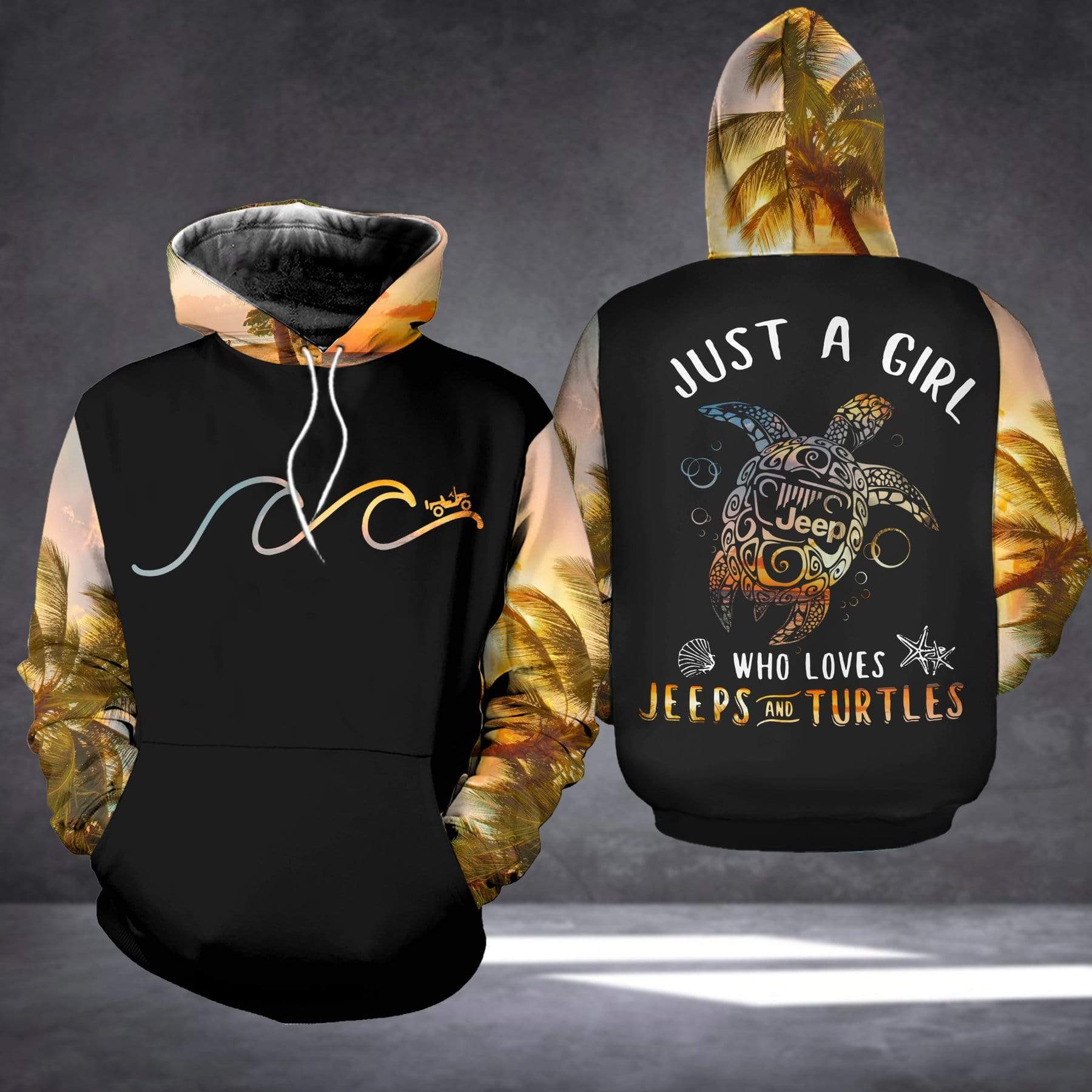 Just A Girl Who Loves Jeeps And Turtles Hoodie 3D