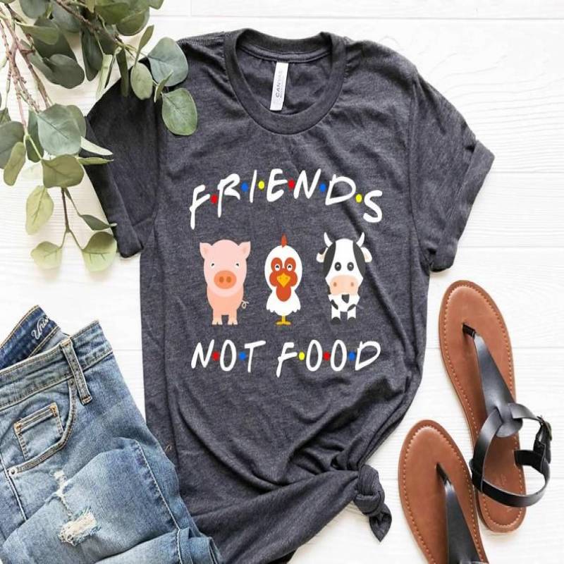 Vegetarian Shirt, Friends Not Food Shirt, Animal Lover Shirt, Vegan Shirt, Vegan Gift, Shirt for Vegans, Funny Womens Shirt