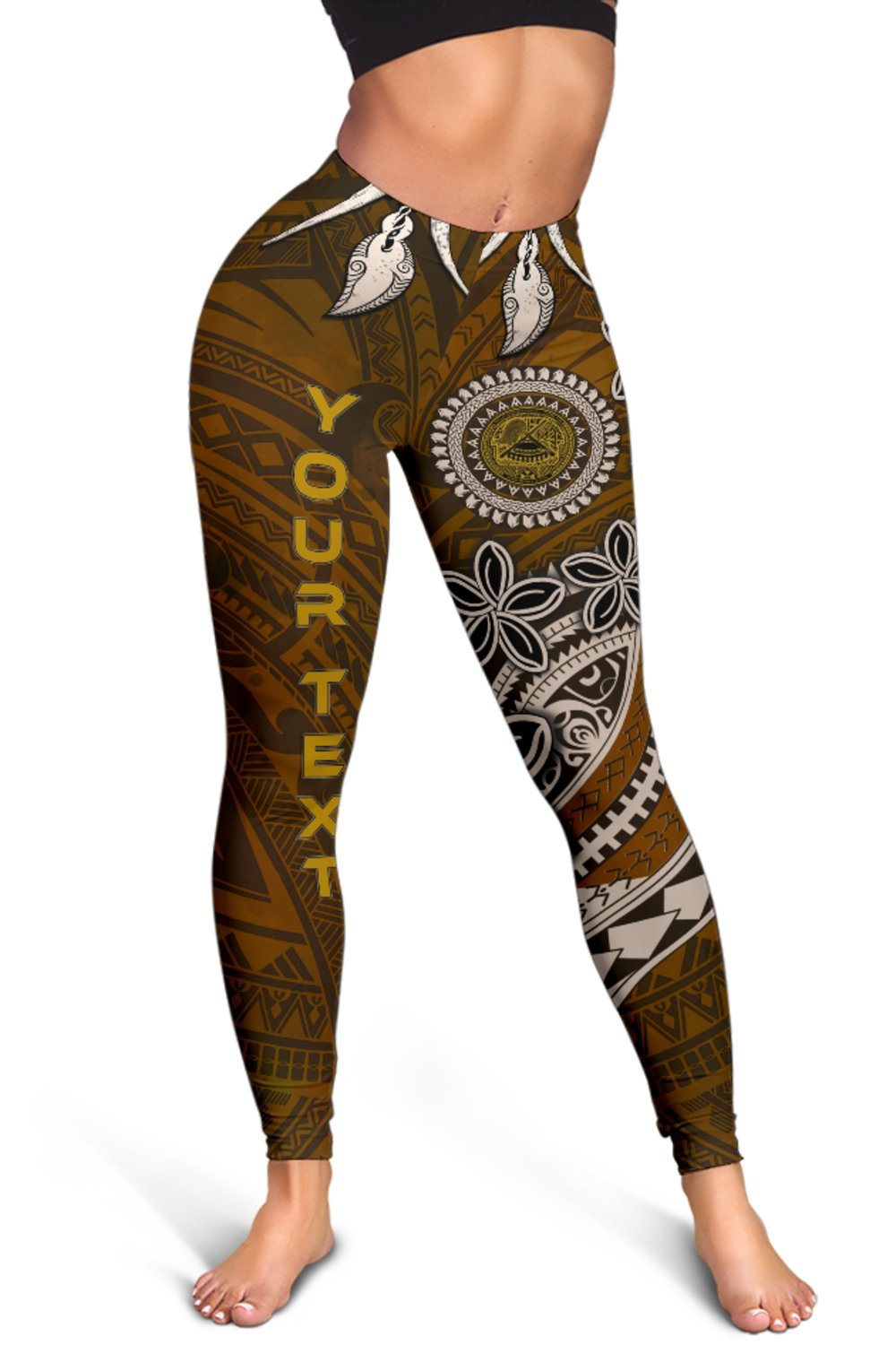 American Samoa Custom Personalised Women’s Leggings – Polynesian Boar Tusk – BN39