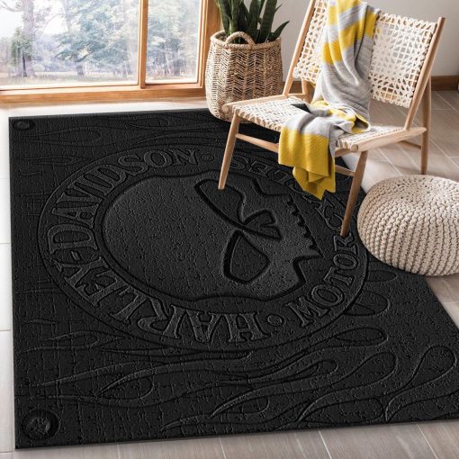 Harley Davidson Ver9 Rug All Over Print Logo Custom Area Rug Carpet Full Sizes Home Living Rug Carpet Decor