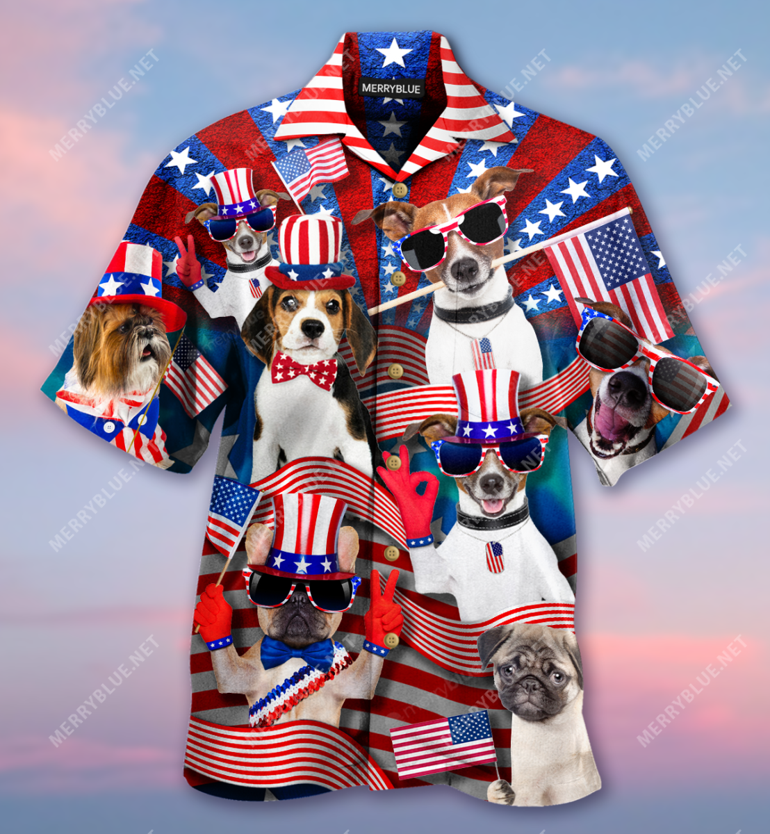 Patriotic Dogs Unisex Hawaii Shirt Ha3672