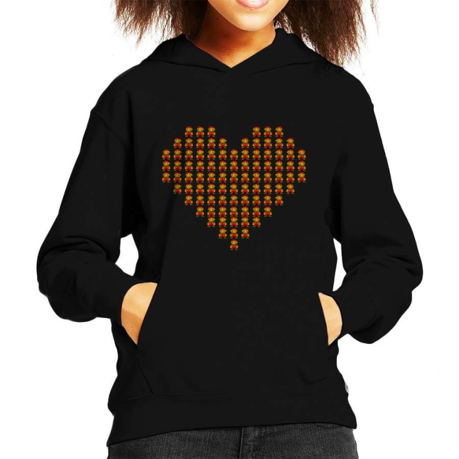 Super Mario Love Heart Kid’s Hooded Sweatshirt