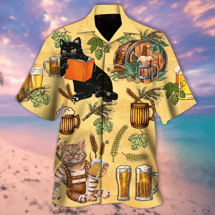 Cat And Beer Hawaii Shirt Unisex Adult Ha105993