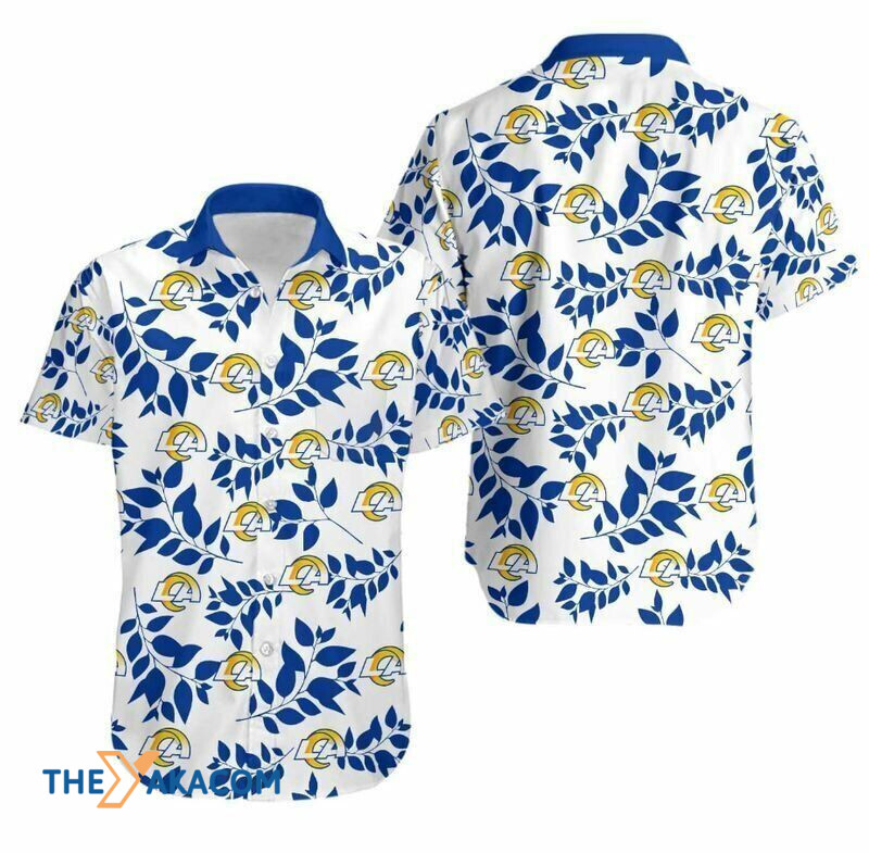 Los Angeles Rams Leaf Branches Short Sleeve Hawaii Shirt Ha111698