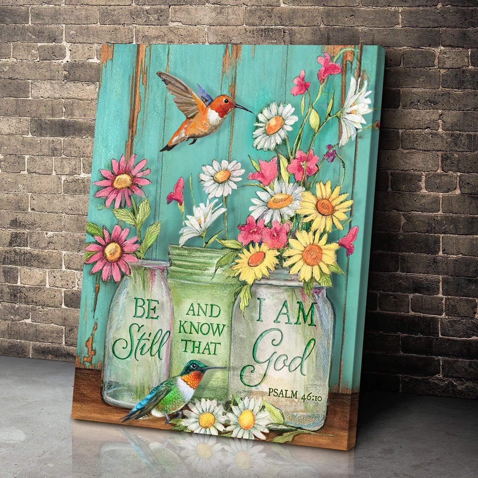 Be Still And I Know That I Am God Hummingbird Premium Wall Art Canvas