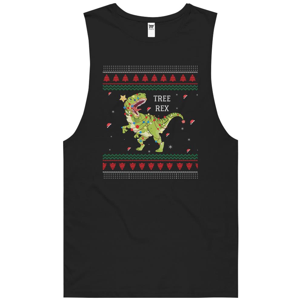 Tree Rex Trex Dinosaur Light Ugly Christmas Sweater Pajamas Tank Top