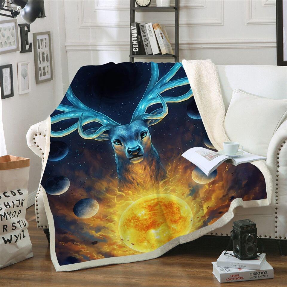 Planetary Elk Blanket Quilt