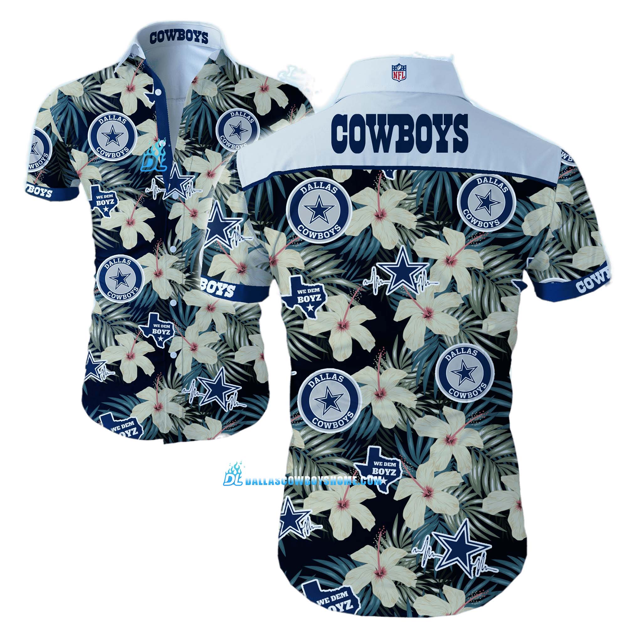 Tropical Dallas Cowboys Tommy Bahama, Custom Dallas Cowboys Hawaiian Shirt Print Full, Nfl Dallas Cowboys Aloha Shirt Trending