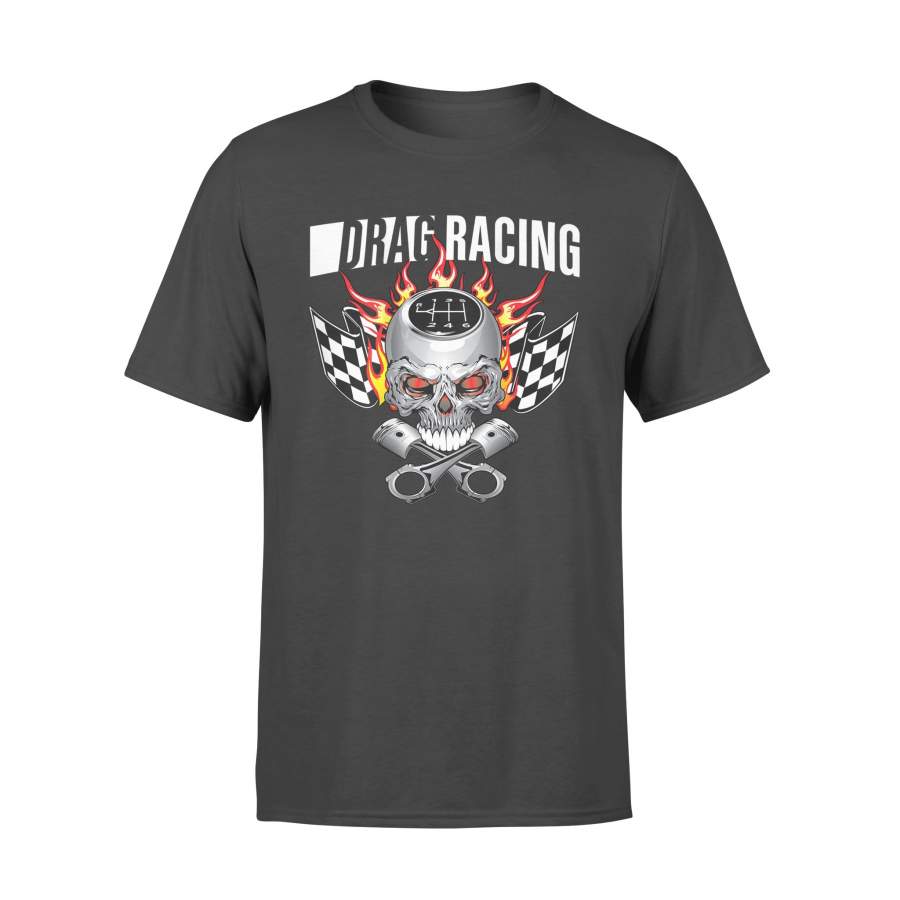 Drag Racing Skull Car Racing T-Shirt