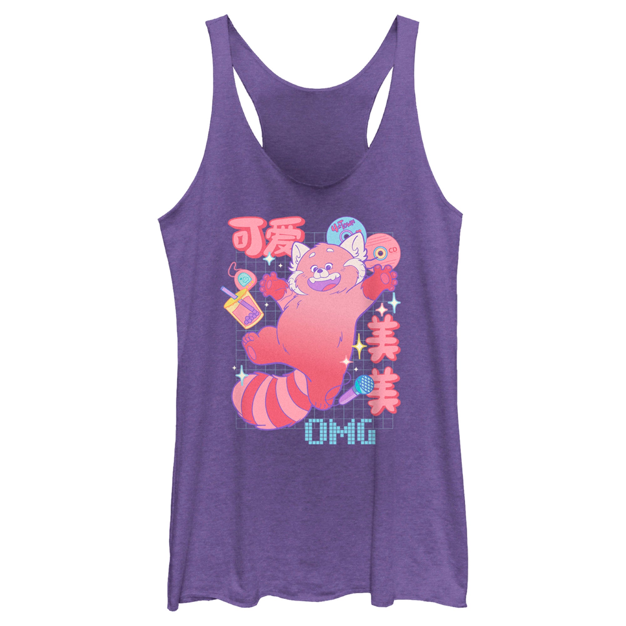 Women’S Turning Red Kanji Red Panda Racerback Tank Top