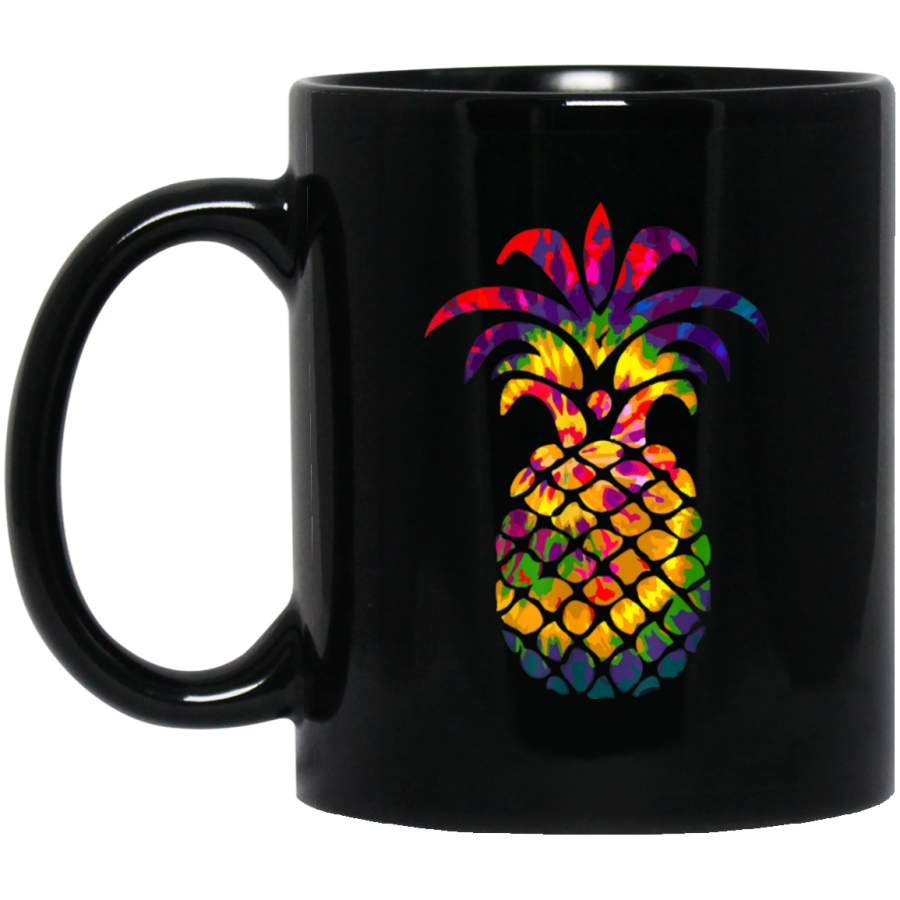 Unisex Men’s Women’s Mug – Colorful Beautiful Pineapple Mug 11 oz 15 oz Black Mug